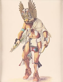 Peter Shelton Jr. Katsina Dancer Lithograph