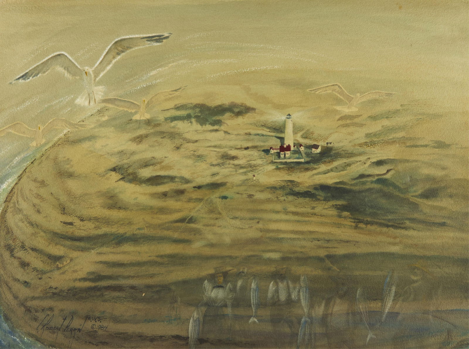 C. Robert Perrin "Twas a Great Point" Painting (1 of 4)