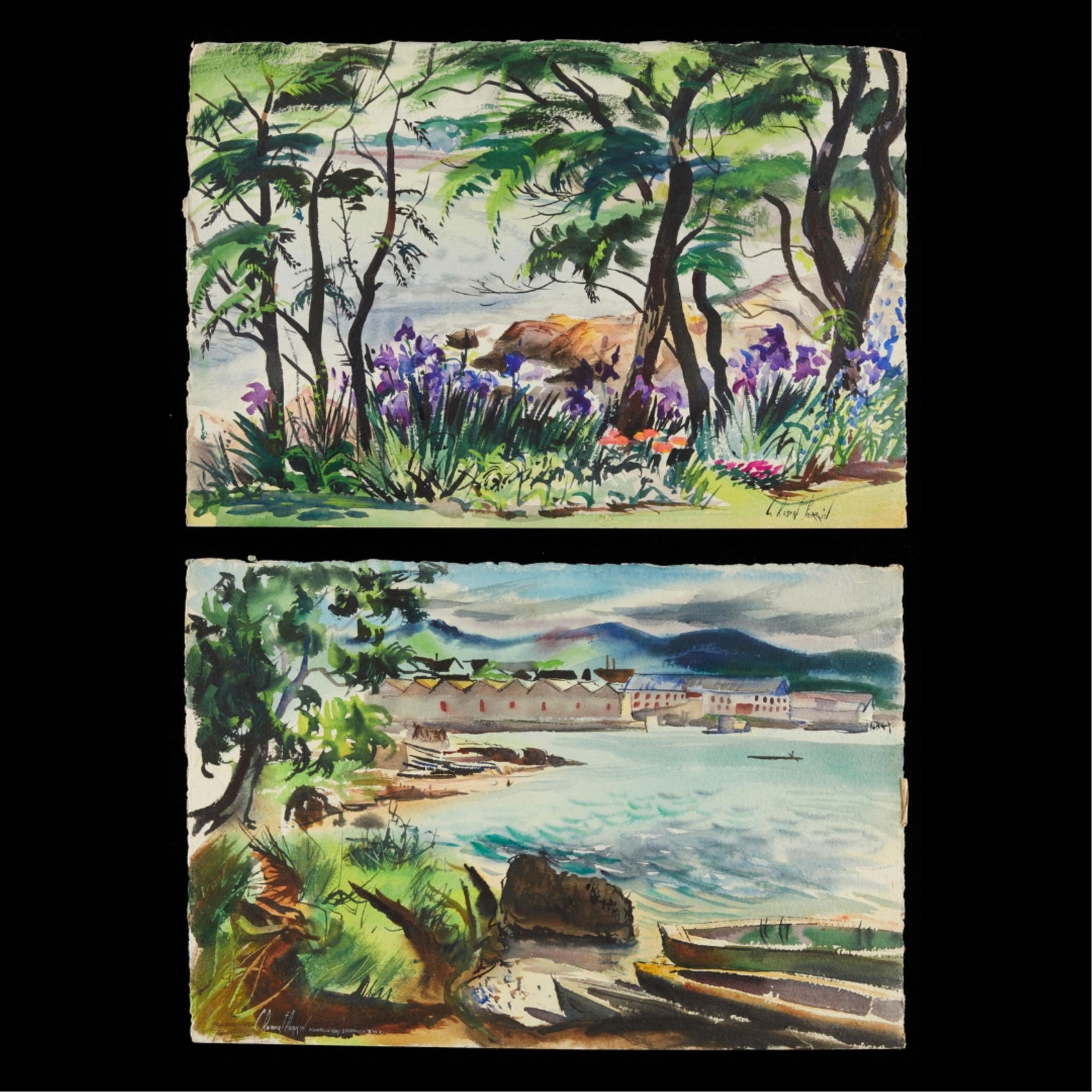 2 C. Robert Perrin Lush Seashore Paintings (1 of 9)