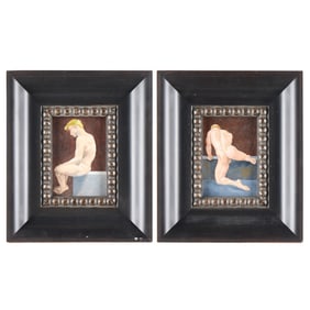 Pair Jack Barkla "Study A & B" Oil Paintings