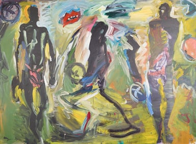 Large Siegfried Anzinger "Schattentanzer" Painting
