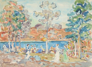Maurice Prendergast "Lake in Maine" Painting