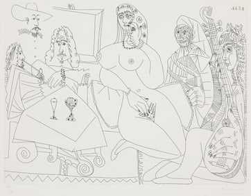 Picasso "Discussing Music at Celestine's" Etching