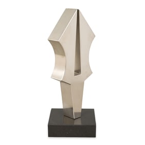 Charles Biederman Steel Abstraction Sculpture 1983