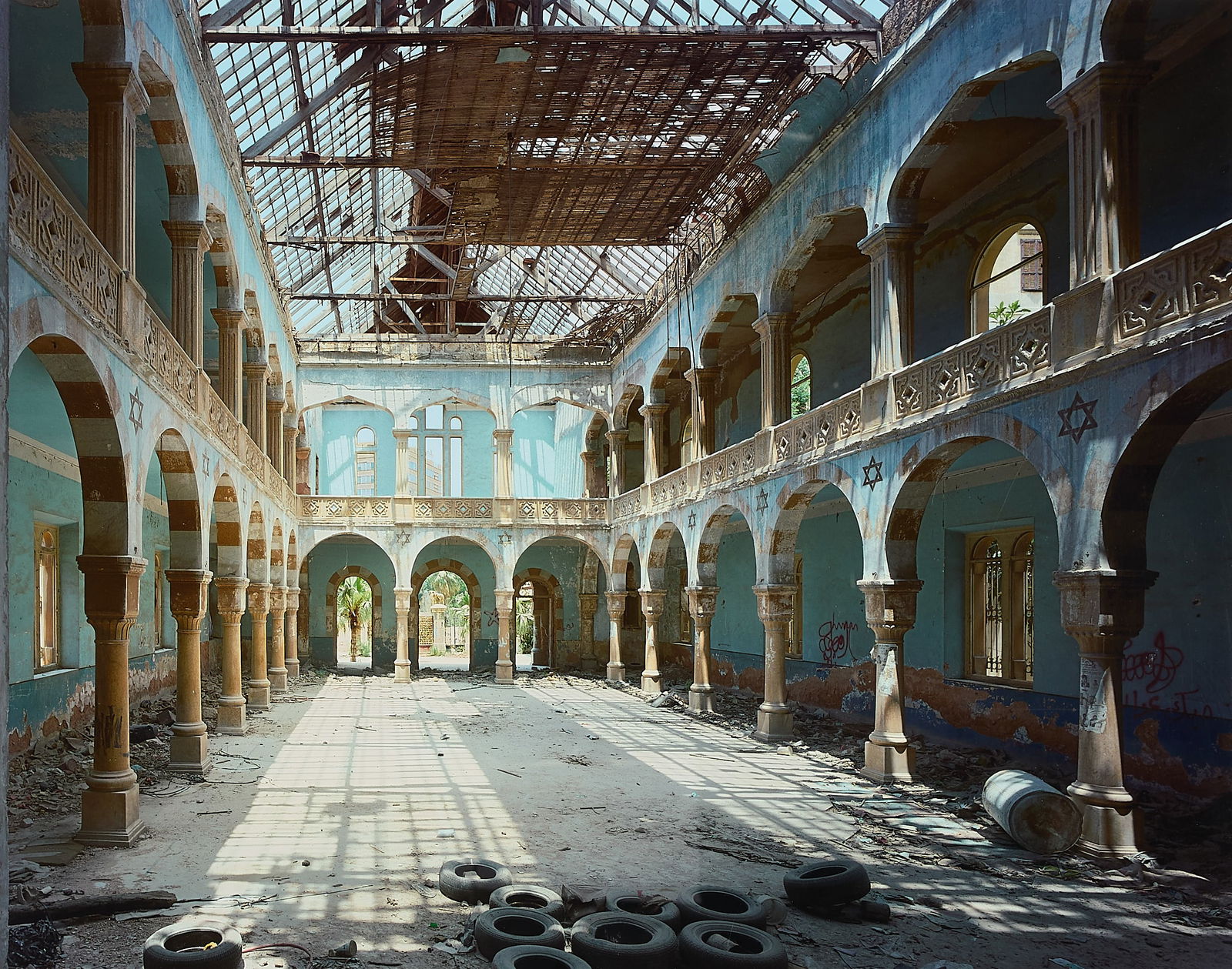 Robert Polidori "Temple of David, Beirut" Photo: Robert Polidori (Canadian/American, b. 1951). Fujicolor crystal archive print photograph mounted to plexiglass titled "Temple of David, Beirut," 1996. Signed along the verso. Gallery labels along the