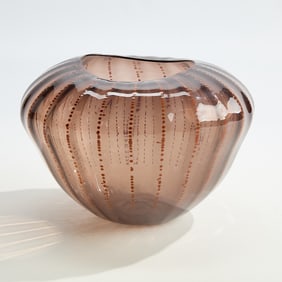 Dale Chihuly Seaform Brown Glass Bowl 1980