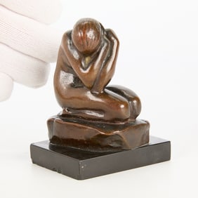 Small Marie Apel Crouched Figure Bronze