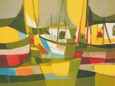 Marcel Mouly "Les Chalutiers" Lithograph