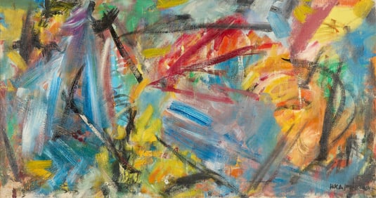 Hugh Kappel Colorful Abstract Oil on Canvas
