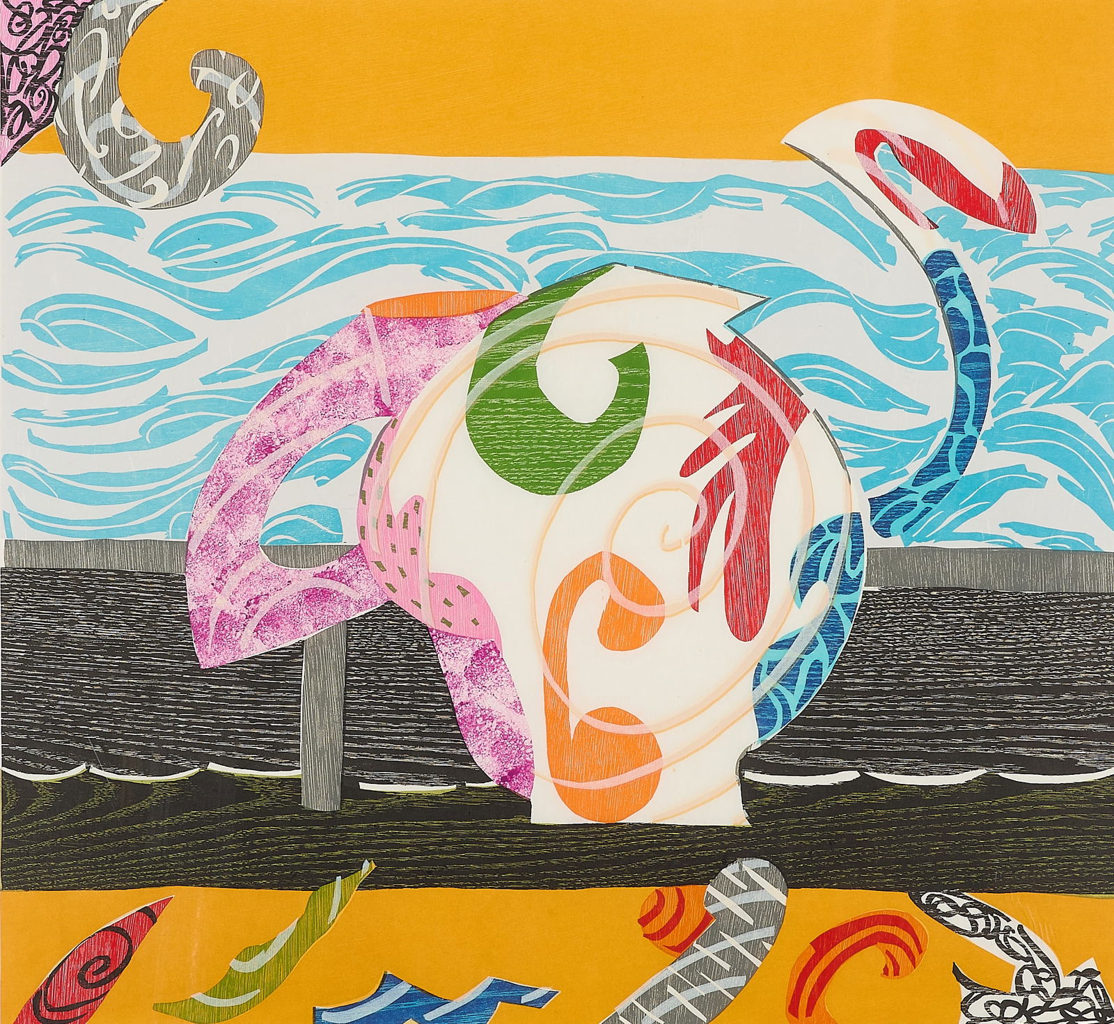 Betty Woodman "Boardwalk Vase" Woodcut (1 of 8)