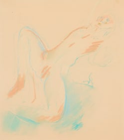 Peter Golfinopoulos Nude Pastel Drawing 1976