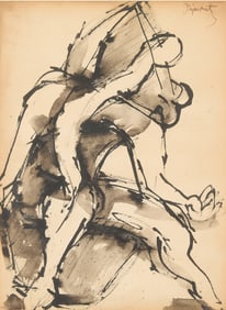 Jacques Lipchitz Ink & Wash Figural Painting