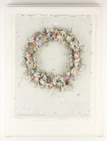 Barton Lidice Benes "Wreath" Mixed Media