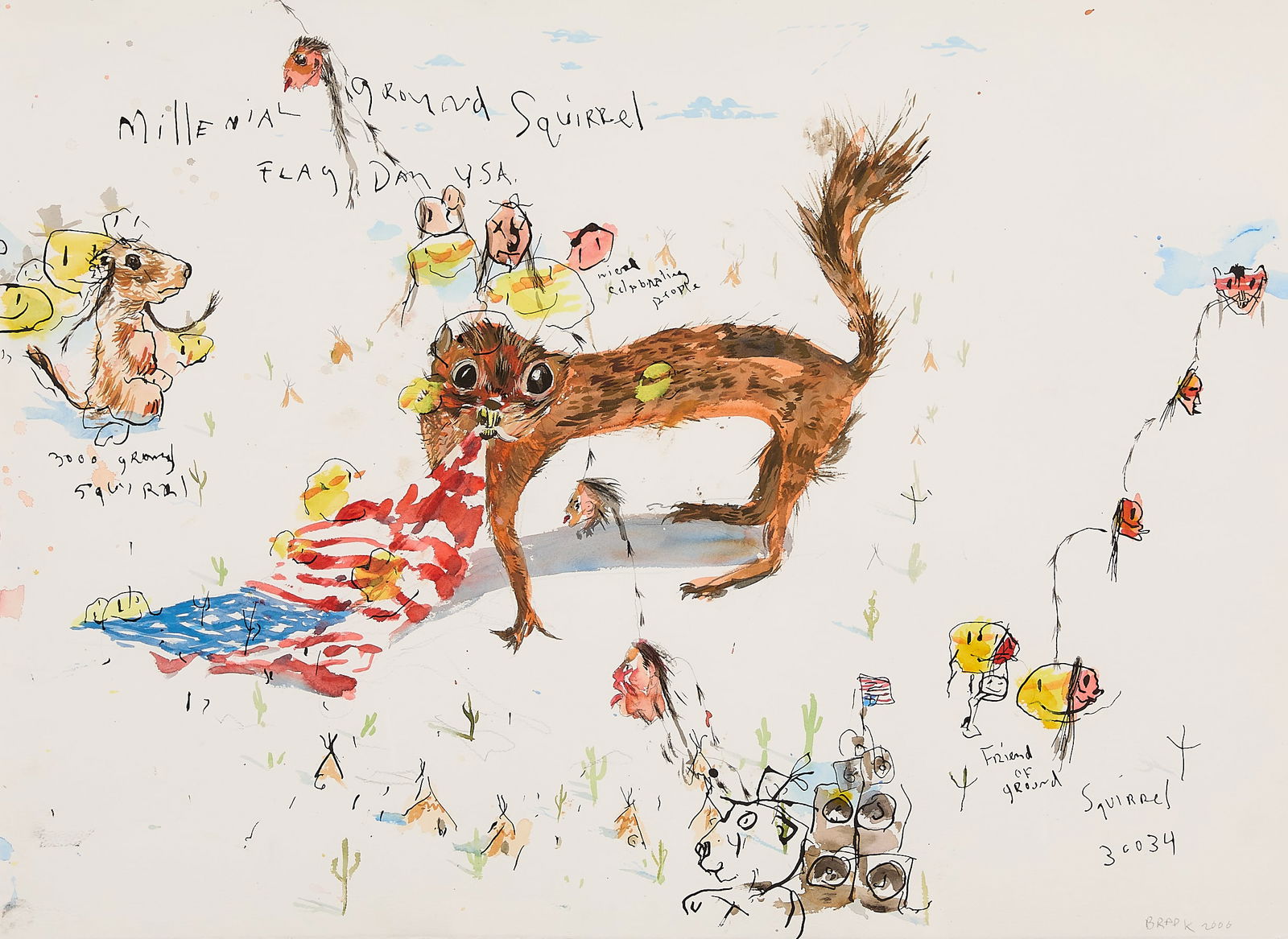 Brad Kahlhamer "Millennial Ground Squirrel" WC (1 of 7)