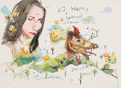Brad Kahlhamer "PJ Harvey...Millennial" Painting
