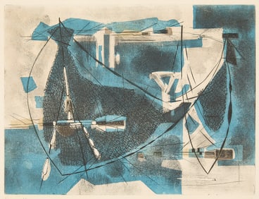 Sigismond Kolozsvary ''Nets'' Etching 1952