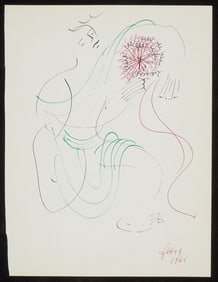 Irene Pereira Dancing Figure Drawing 1966