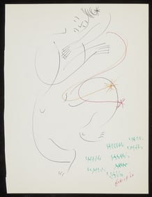 Irene Pereira Dancing Figure Drawing 1966