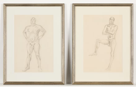 2 Clem Haupers Nude Figure Drawings