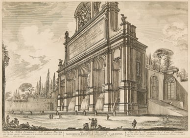 Barbault "Acqua Paola on Monte Aureo" Engraving