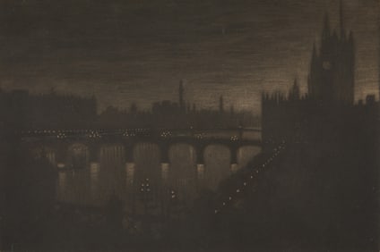 Joseph Pennell "Westminster Evening" Mezzotint