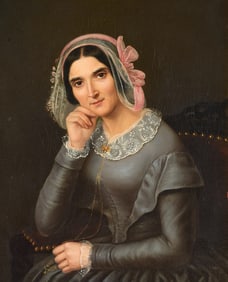 19th c. American School Portrait of a Woman