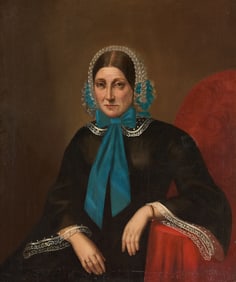 19th c. American School Portrait of a Woman