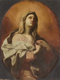 Spanish School Madonna Oil Painting