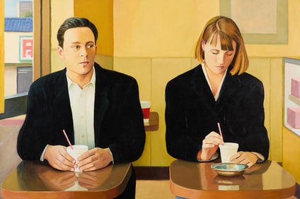 Dan McCleary "Couple in a Doughnut Shop" Painting