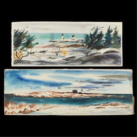 2 C. Robert Perrin Lighthouse Paintings