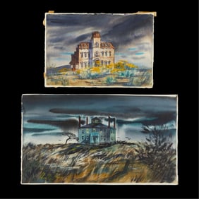 2 C. Robert Perrin Eerie Home Watercolors