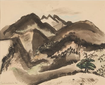 Boardman Robinson Watercolor on Paper Landscape