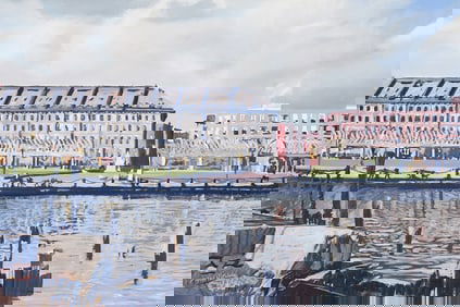 Jane Ritchie "Waterfront" Harbor Painting