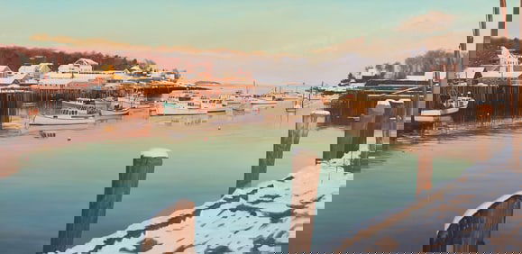 William Brewster Hoyt "New Harbor" Painting