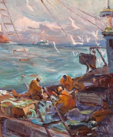 Robert Charles Gruppe Fishermen Painting