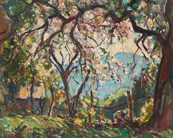 William Lester Stevens "Apple Blossoms" Painting
