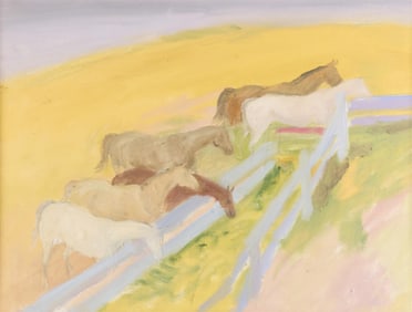 Cameron Booth Horses at Trough Painting 1979