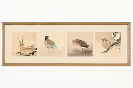 4 Ohara Koson Wildlife Woodblock Prints