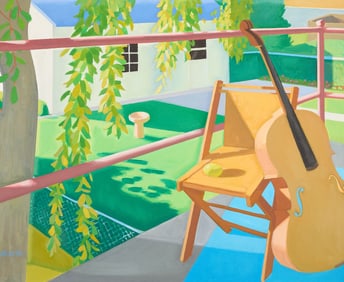 James Burpee "Balcony Still Life" Painting 1974