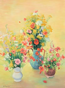 Andre Vignoles Bouquet Still Life Painting