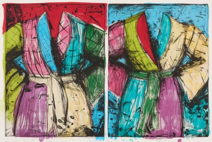 Jim Dine "Two Florida Bathrobes " Lithograph 1986