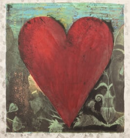 Jim Dine "Hand-Colored Viennese Hearts I" Print