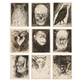 9 Prints Jim Dine "Studies for Winter Dream" Suite