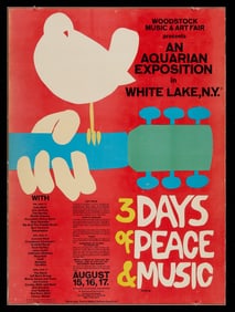 Original 1969 Woodstock Music & Art Fair Poster
