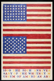 Jasper Johns "Two Flags (Whitney)" Lithograph 1980