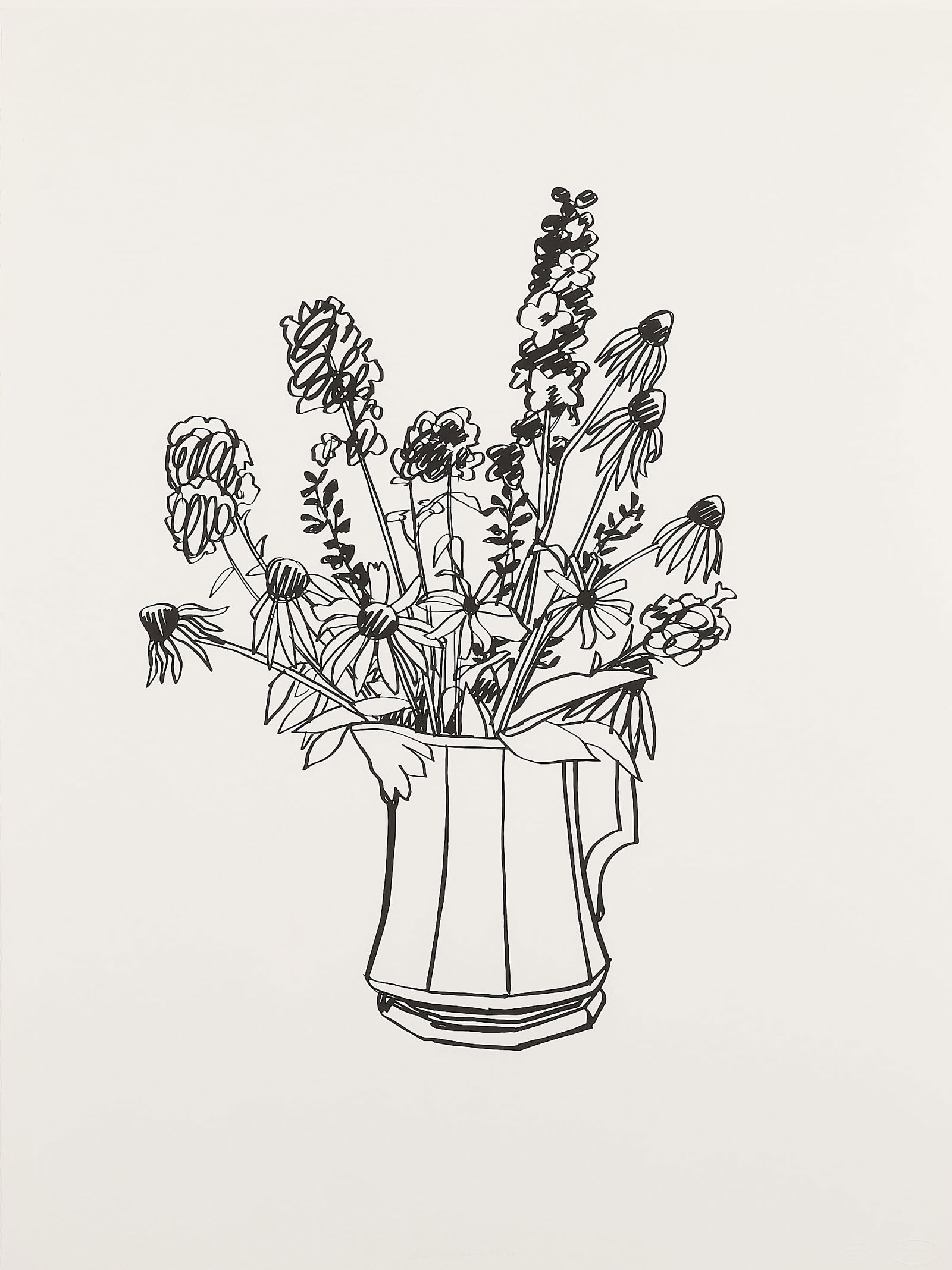 Tom Wesselmann "Country Bouquet for Tammy" Print: Tom Wesselmann (American, 1931-2004). Screenprint on wove Arches paper titled "Country Bouquet for Tammy," 1989. Published by International Images Inc., Putney, VT, with their blindstamp. Printed by S