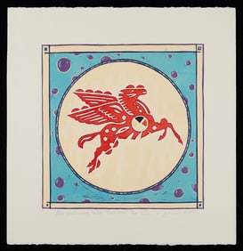 Star Wallowing Bull "Immobile" Lithograph 2010