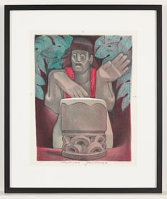 Jean Charlot "Hawaiian Drummer" Lithograph