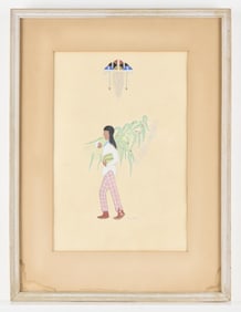 Ben Quintana Figure with Corn Painting