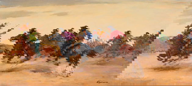 August Kaiser Chicken Pull Painting
